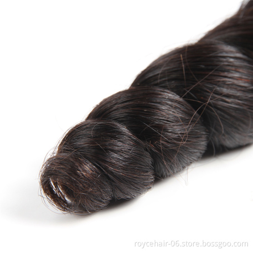 Soft And Smooth Loose Wave Brazilian Hair Extensions With Lace Frontals Closure,Virgin Hair Bundles With Closure
